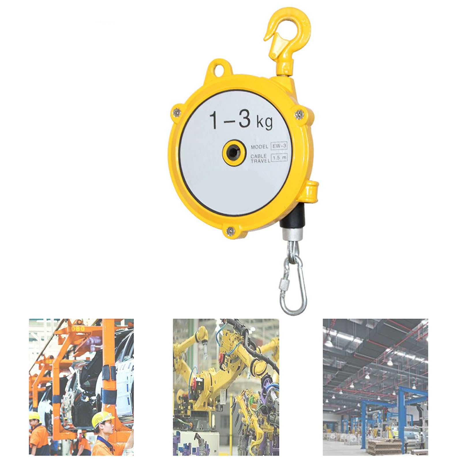 HYQOUKLR Telescopic Spring Balancer, Retractable Spring Balancer With 1.5m Wire Rope And Hook Multiple Load Capacities(1-3kg)