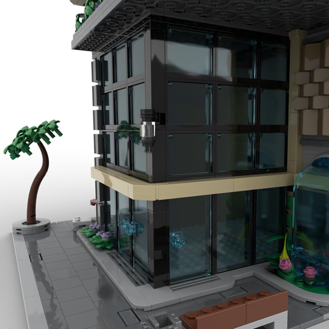 Moderner Wolkenkratzer Klemmbausteine Set, MOC Modulares Tower Hochhaus Architektur Modell, Stadtbild Sammlermodell für Erwachsene (4602 Teile)