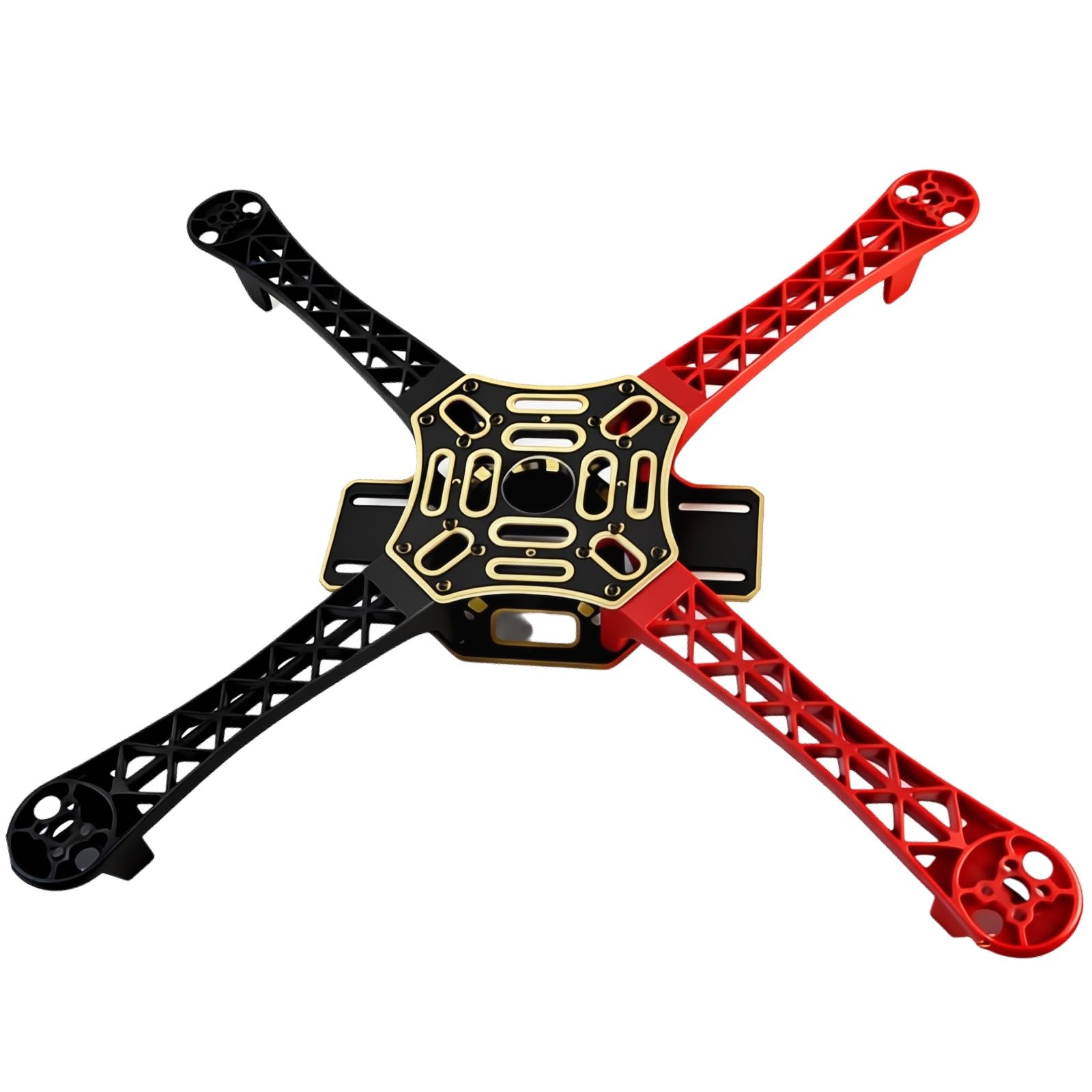 F450V2 Quadcopter Frame Kit, 450mm Diagonal Wheelbase 4-Axis Drone Airframe, Compatible with Standard F450 Parts & Flight Controllers(Black-red)