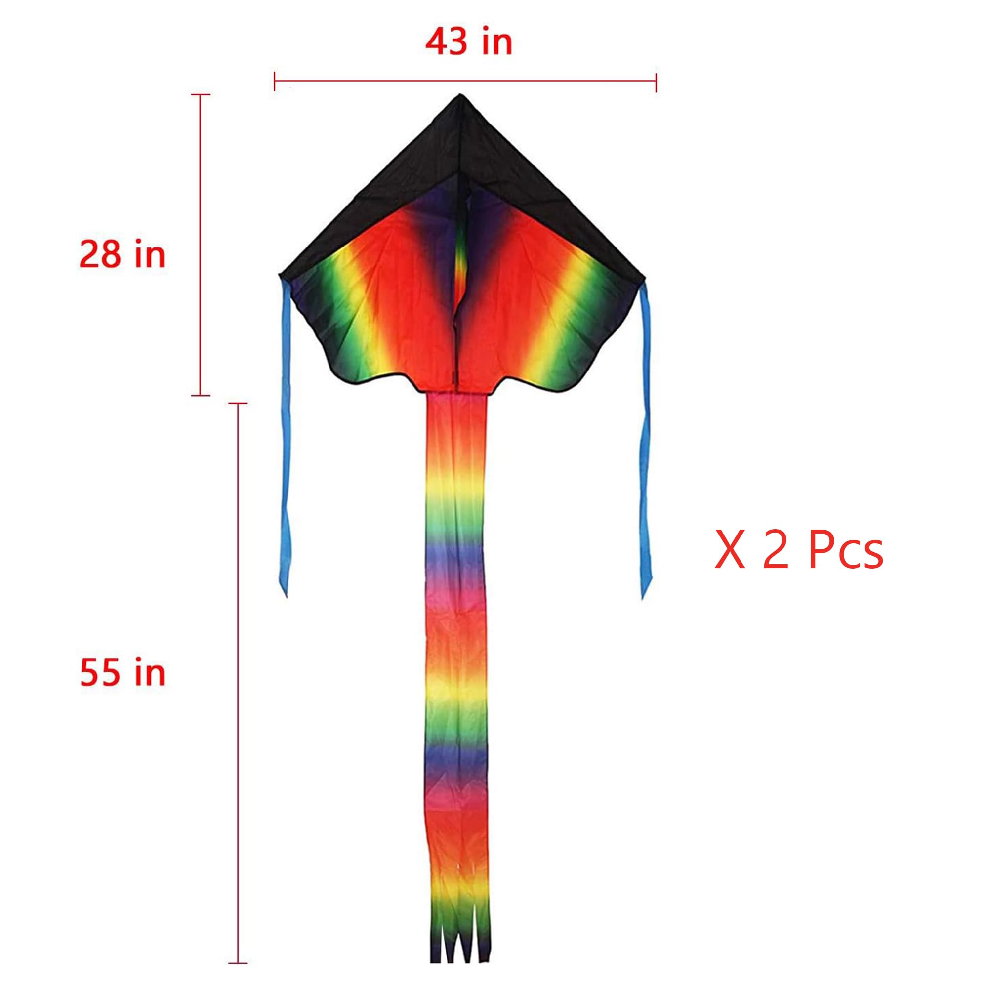 Amazon.com: SINGARE 2 Pack Rainbow Delta Kite, Easy to Fly