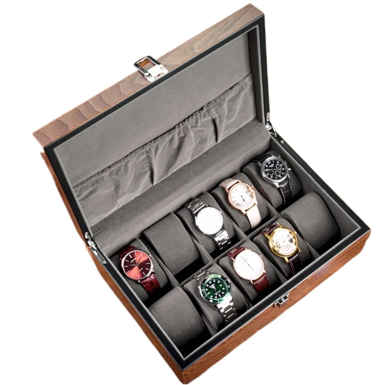 LPATEBCVU Solid Wood Watch Box Wooden Watch Box Mens Case Storage Travel Watches Organizer Display Collection Portable