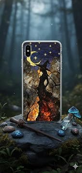 PrintiFy Infinix Note 50 Pro Plus ile Uyumlu Vitray Cadı Saati Tasarımlı Şeffaf Silikon Kılıf