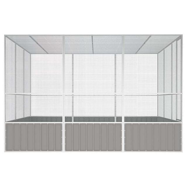 Foto 5 de 5 de vidaXL Jaula pájaros Acero galvanizado Gris 302,5x324,5x211,5 cm