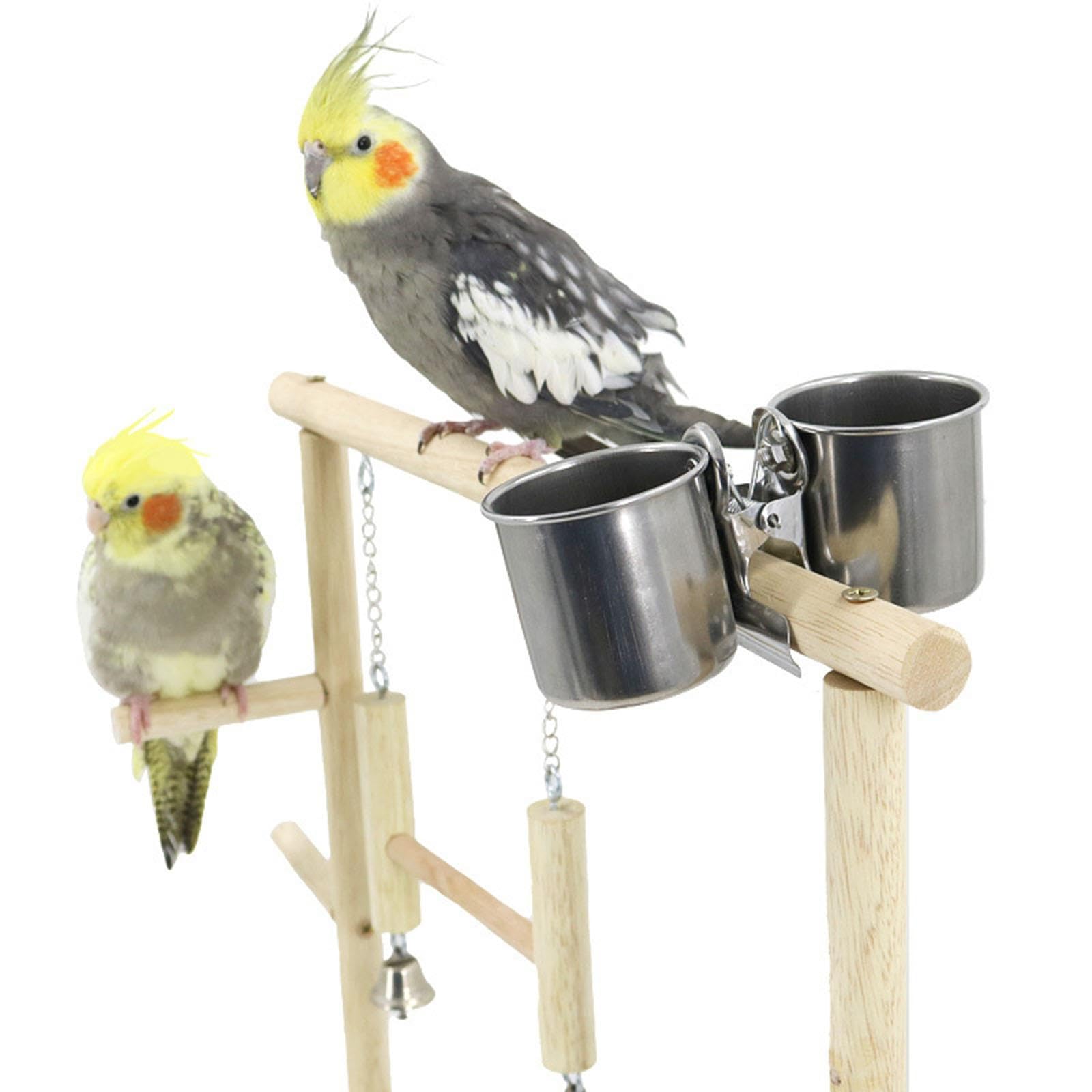 Parrot Spielplatz Sitzstange Plattform Übung Käfig Zubehör Vögel Kauspielzeug Holz Spielständer für Lovebirds Wellensittiche Conures / 1295