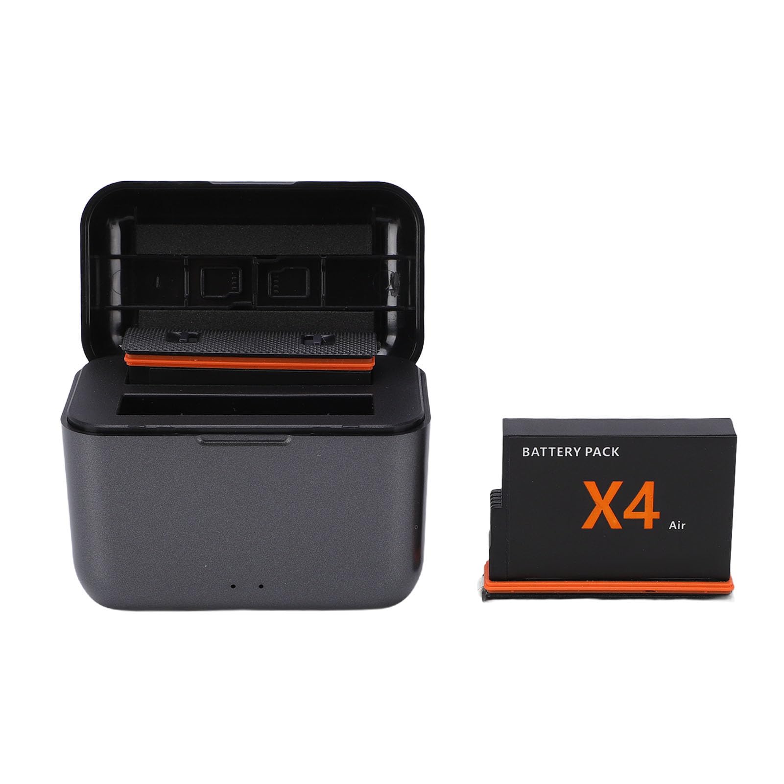 Cryfokt Baterías de Cámara de Acción de Alta Capacidad para X4 Air, Conjunto Portátil con Cargador de Doble Ranura y Estuches de Almacenamiento, 2 uds.