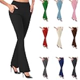 Womens Dress Pants Stretchy Business Casual Flare Trousers Petite Lightweight Pull On Office Slacks with Pockets