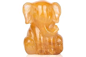 Elegant Citrine Elephant Statue: A Symbol of Abundance and Good Fortune