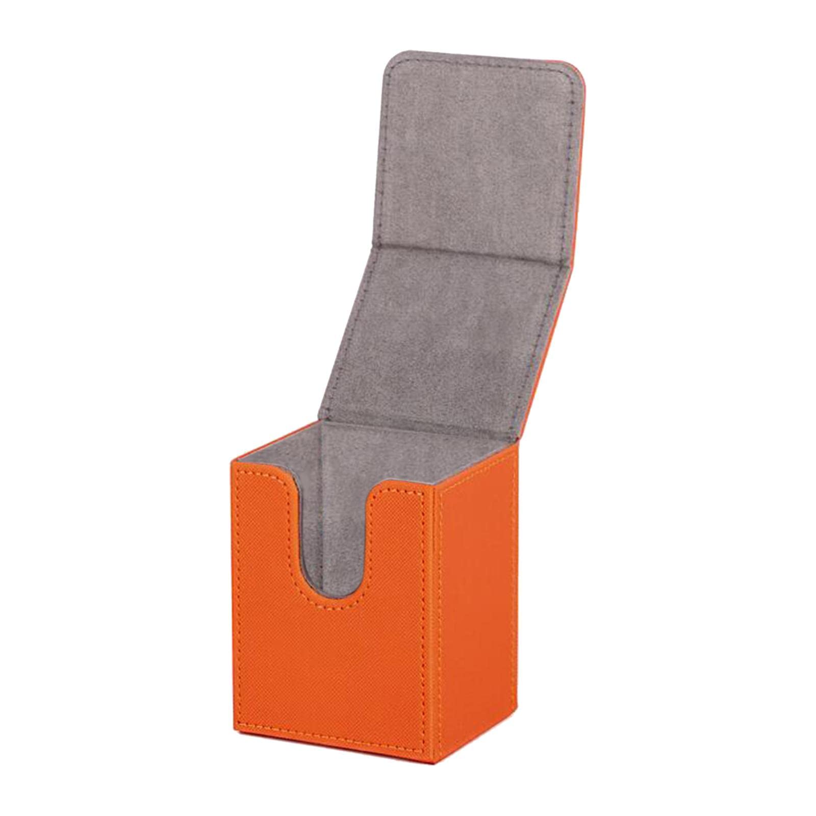 WOVEBIUS Trading Card Deck Box Organizer Storage Holder Holds 100+ Card for Card Orange,104x83x80mm