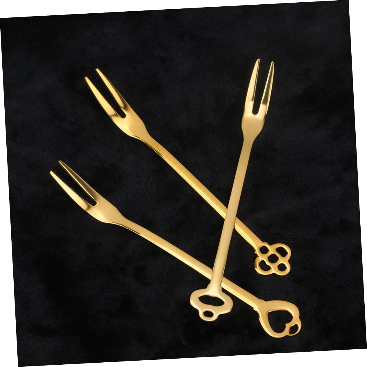 Ciieeo 6pc Set of Stainless Steel Fruit Forks Reusable Salad Forks for Parties Hotel Ktv Bar 304 Steel Mirror Polished Family-friendly