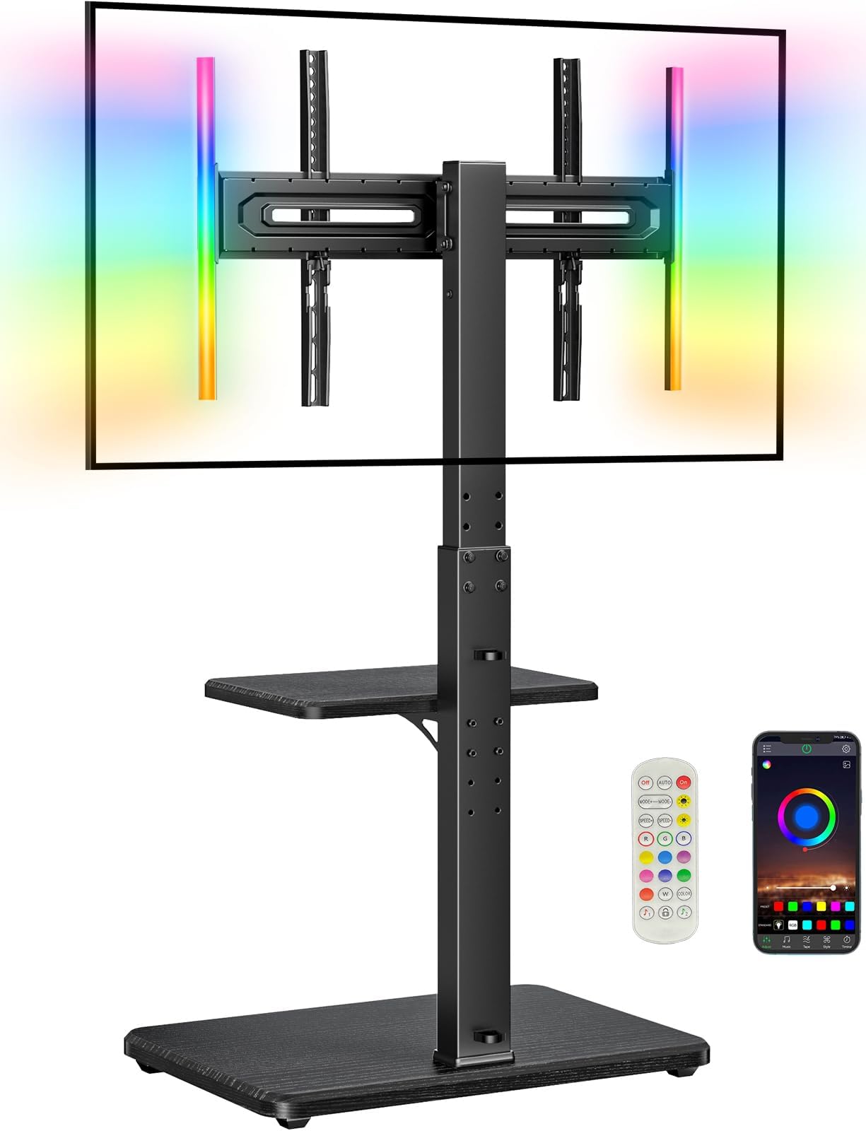Amazon.com: Perlegear Floor TV Stand with LED Lights for 34-75