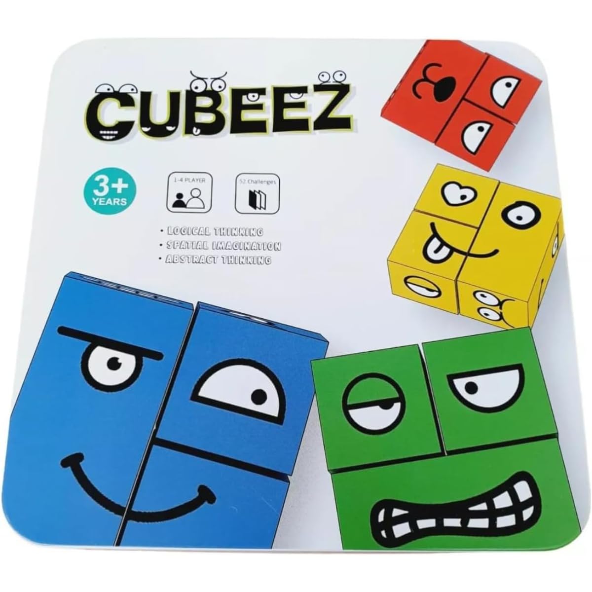 Cubeez Family Game Set: Multi-Player & Tic Tac Toe Board Games for Travel, Kids, & Family Fun - Tumbling Monkeys & Climbing Action Included board games chess board puzzle carrom boardgames & puzzles