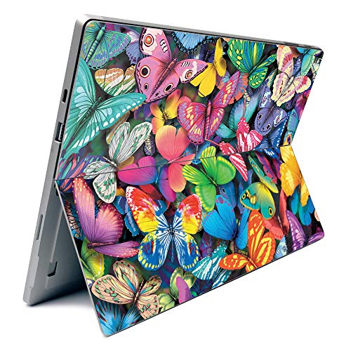 Image of MightySkins Carbon Fiber Skin for Microsoft Surface Pro 7 - Butterfly Party | Textured Carbon Fiber Finish | Easy to Apply, Remove, and Change Styles | Made in The USA