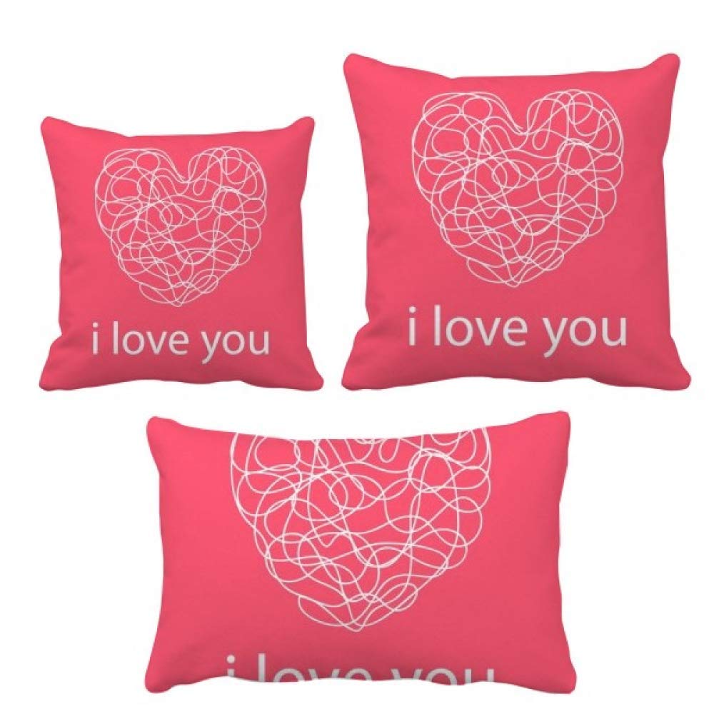Coussin Saint-Valentin I Love You avec cœur rose pour un cadeau romantique