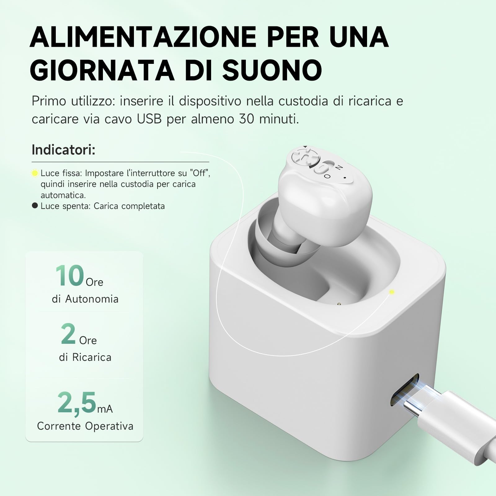 Britzgo K87 - Dispositivo audio premium con ricarica rapida, durata della batteria di 35 ore, bianco