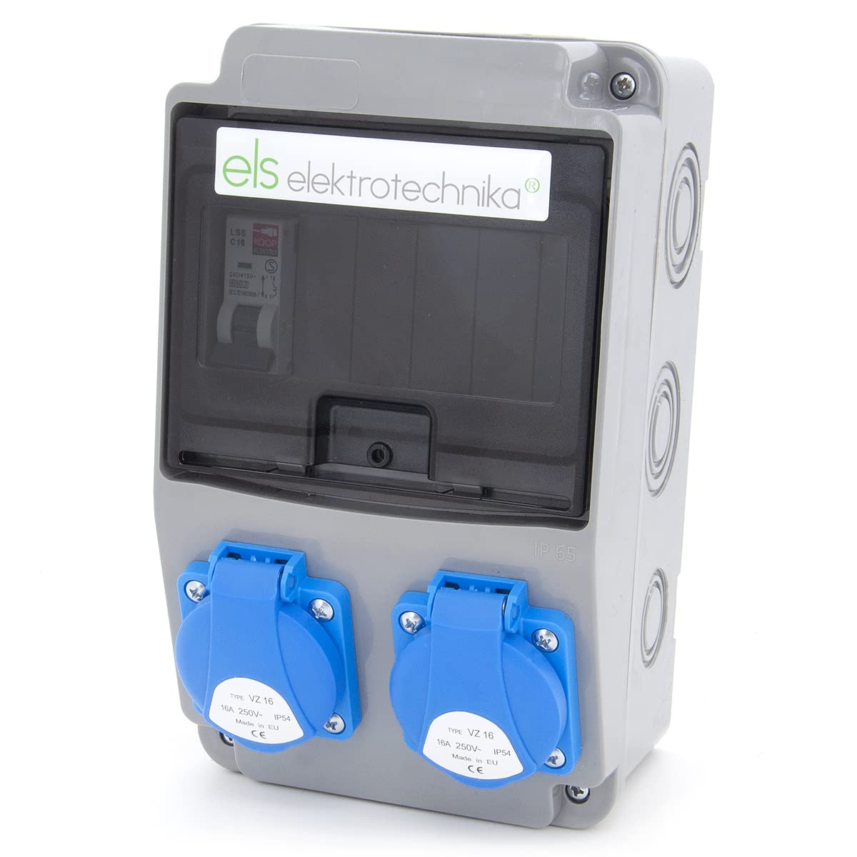 Répartiteur de courant de chantier 6NO 2 x 230 V + LS et FI câblé (2 x 230 V + 1 x LS C16)