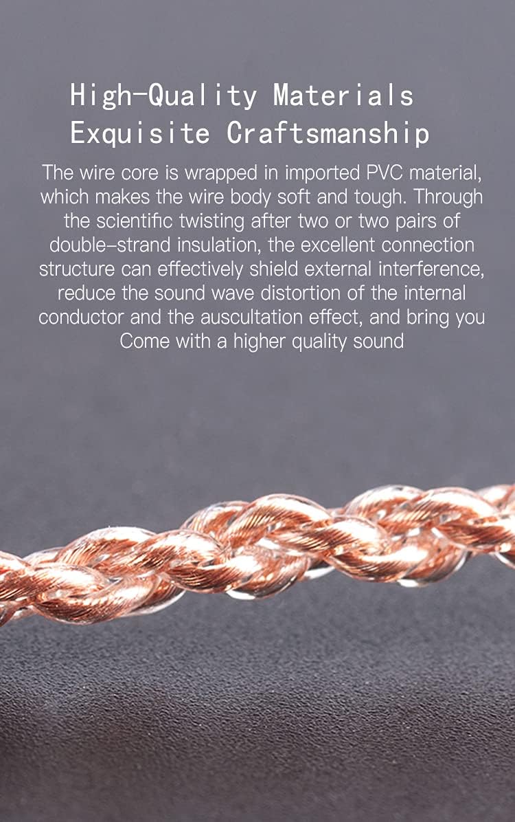 KBEAR Earphone cable, 4N High-Purity Single Crystal Copper In Ear Monitor Cable - Image 5