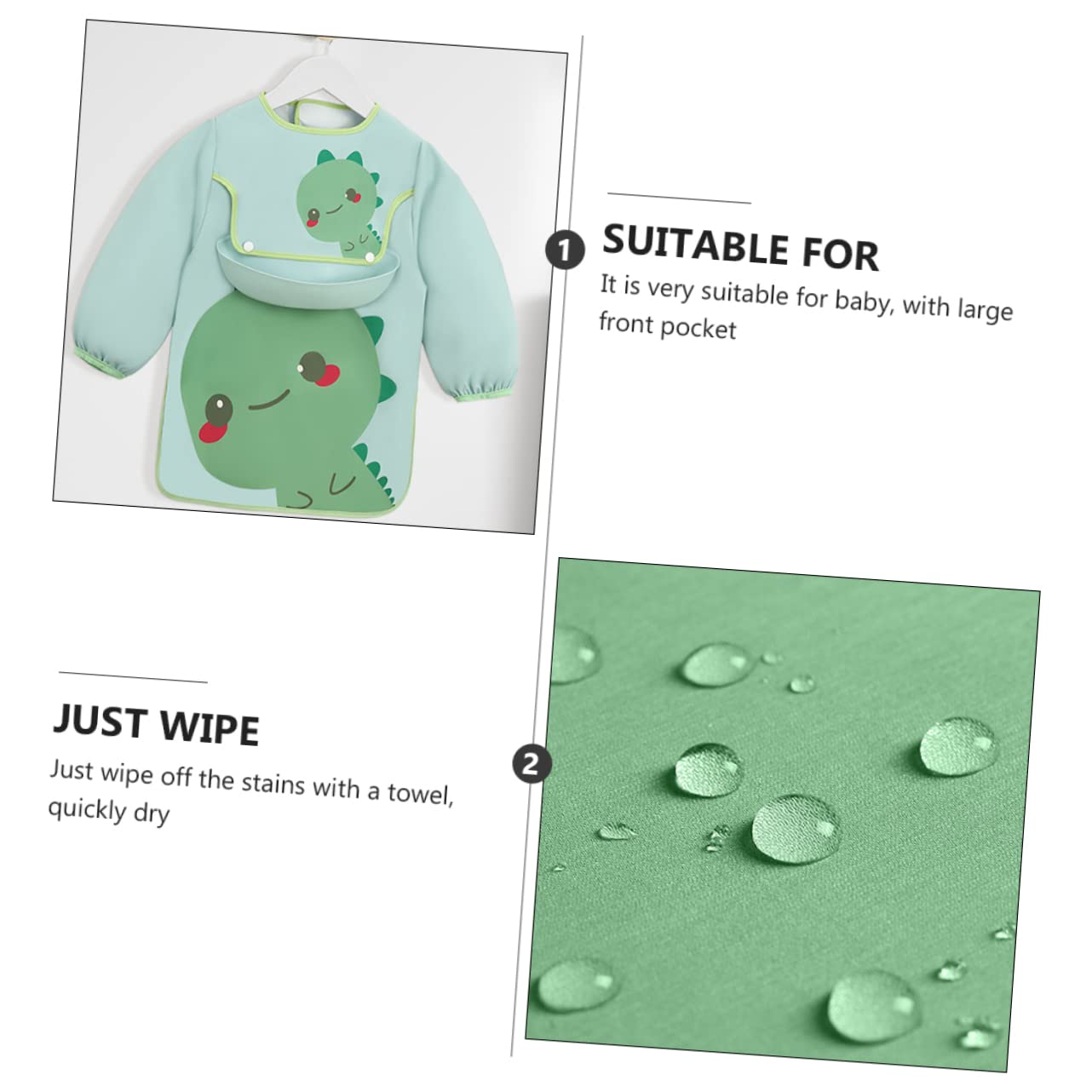 TOYANDONA Lätzchen malschürze kinder kinderschürze bibs Strapazierfähiger Kittel für Kleinkinder mit Latz Cartoon- -Schürzen Malkittel Säugling, der Schürze isst Polyester