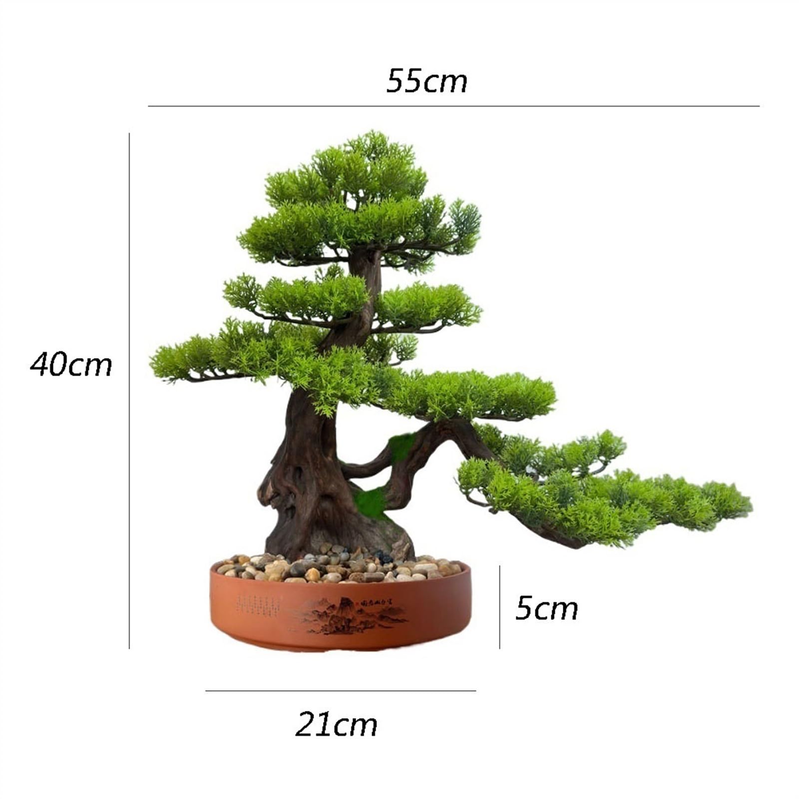 Fałszywe drzewo Zielone sztuczne drzewo dekoracje wejściowe chiński zen symulacja wnętrza ozdoby bonsai Wystrój wnętrz