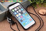 Feelglad Bumper Frame Protection Shell Case with Adjustable Detachable Neck Lanyard GEL Hanging Neck Strap Lanyard Holder for Iphone 6 Plus 5.5 Inch (C-for Iphone6 5.5-black)