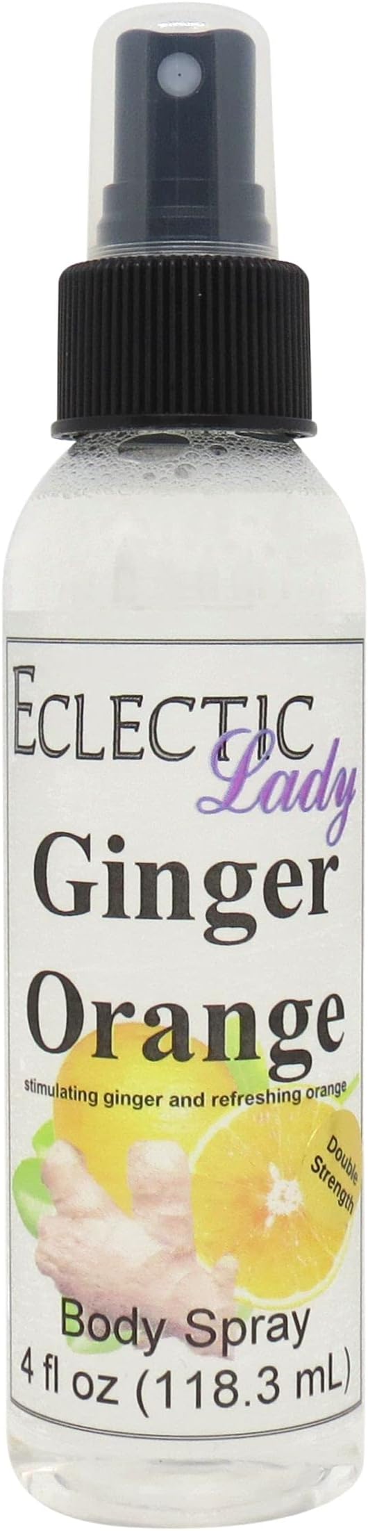 Ginger Orange Body Spray, Double Strength, 4 ounces, Body Mist for Women with Clean, Light & Gentle Fragrance, Cologne with Soft, Subtle Aroma For Daily Use