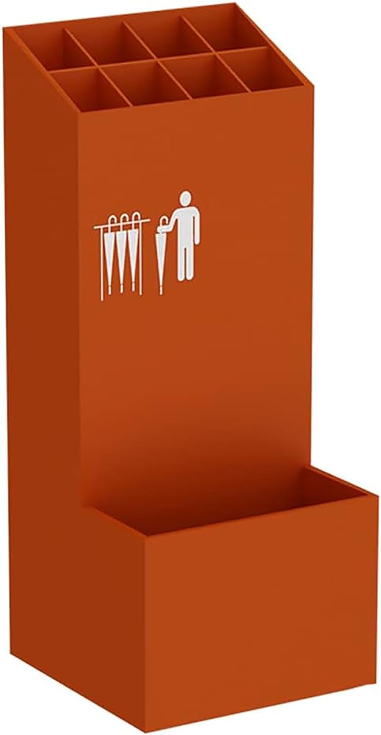 Large Capacity Umbrella Stand | Commercial Metal Umbrella Storage Rack | Hotel Lobby Umbrella Bucket,Orange
