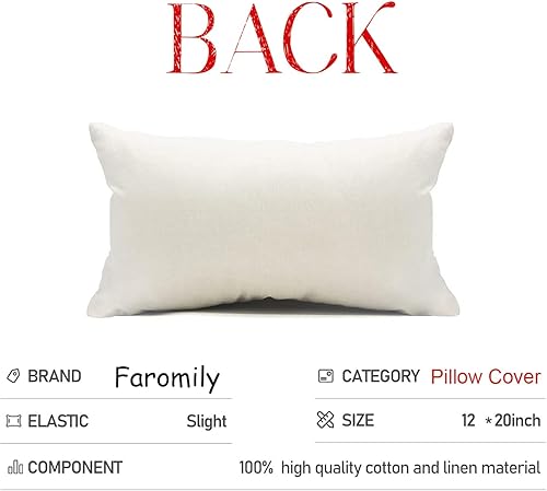 Miniatura 7 de Juego de 4 fundas de almohada de Navidad de 12 x 20 pulgadas, decoraciones navideñas de Papá Noel, muñeco de nieve, árbol de Navidad, creer alegría,