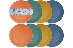 Homienly Microwave and Dishwasher Safe Flat Dinner Plates Set for the Kitchen