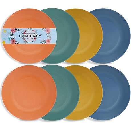 Homienly Microwave and Dishwasher Safe Flat Dinner Plates Set for the Kitchen