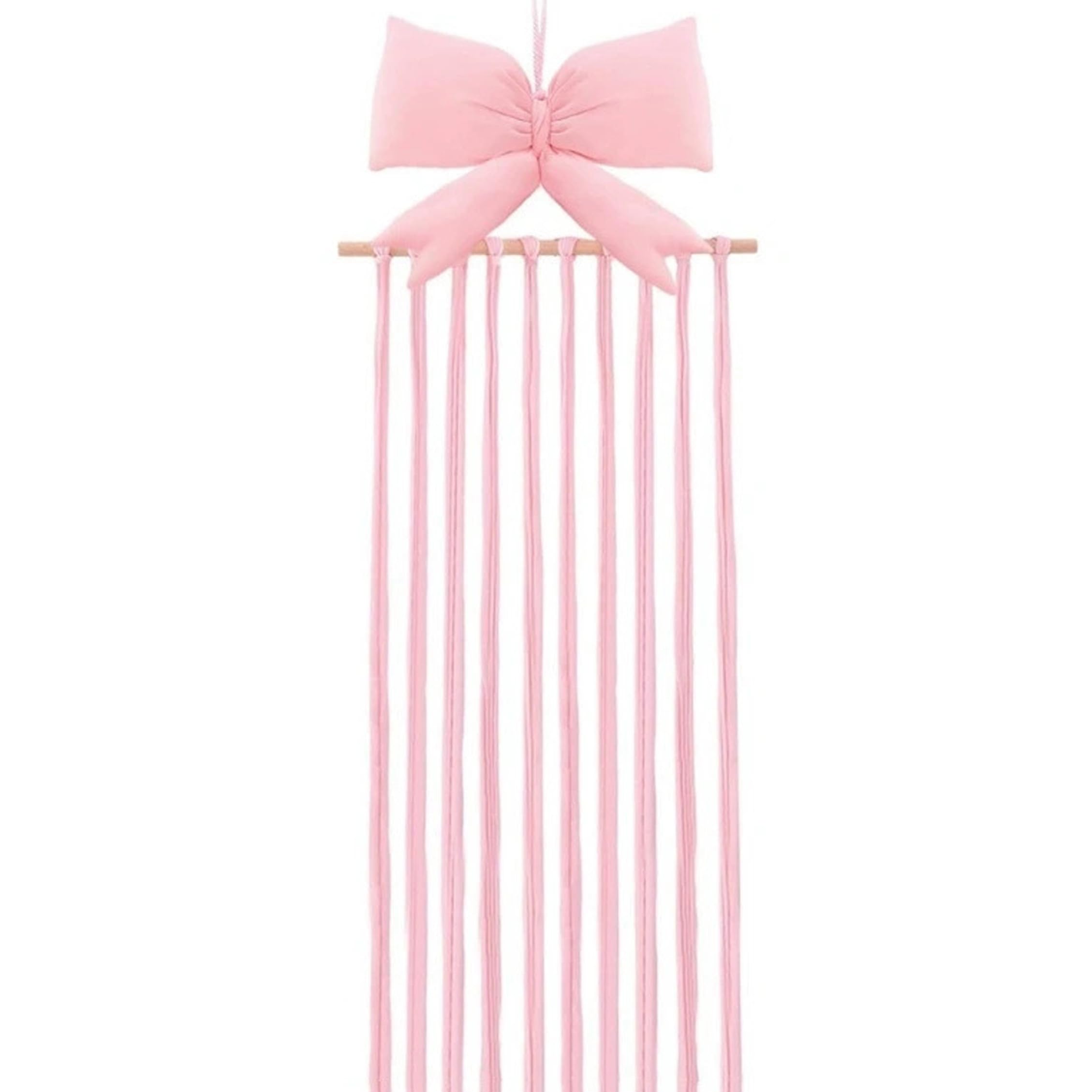 Colgador de fotos para habitación de niñas con lazo de macramé decorativo de 42 pulgadas