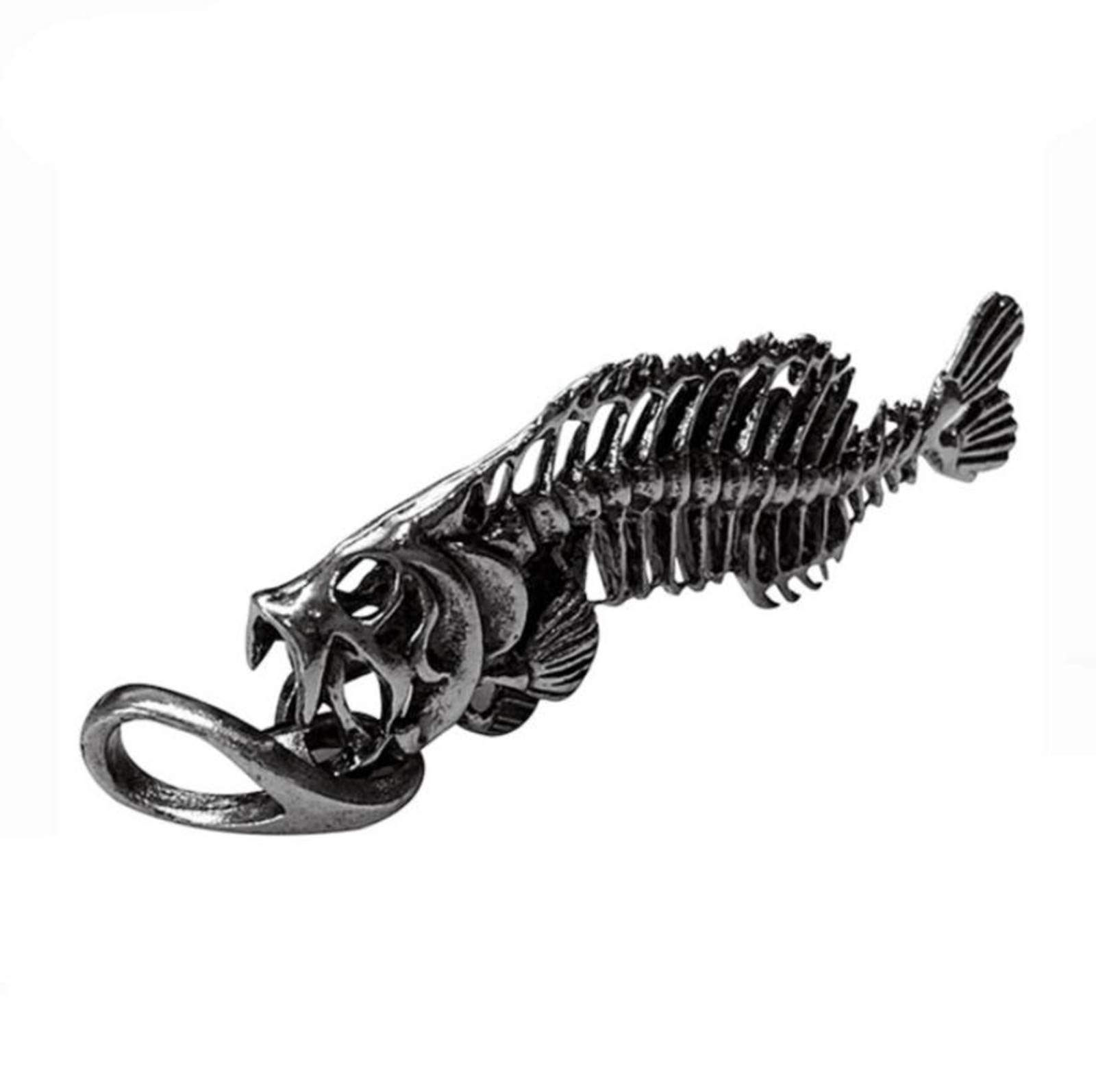 Vintage Collectable Handmade Fish Bone Pendant Car Keychain Key Hooks Key Ring Mens Gift