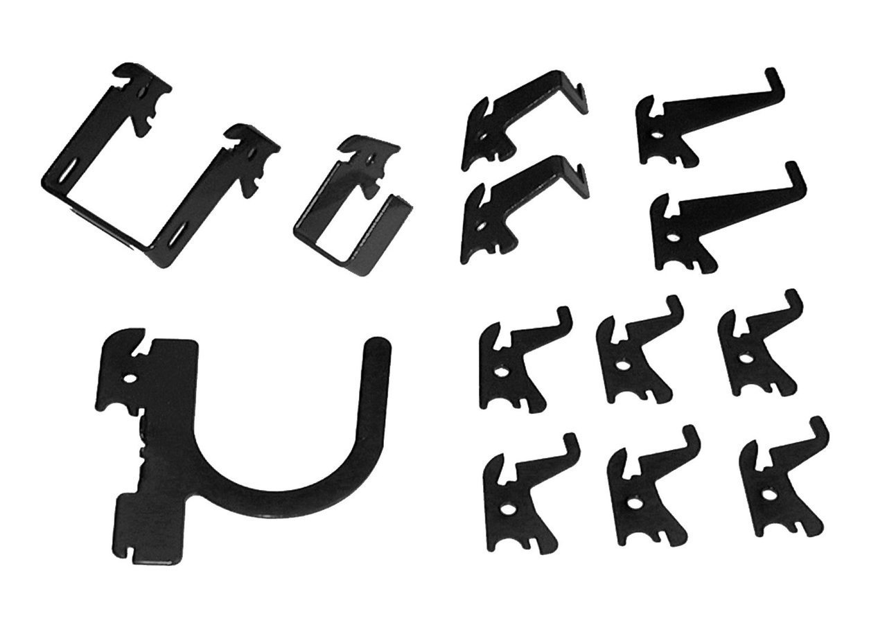 Wall Control KT-100-B B Slotted Storage Panel Basic Hook Assortment,BLACK