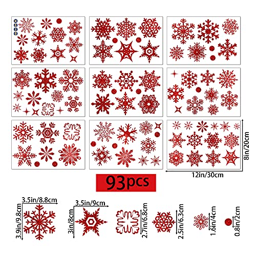 image for AM AMAONM  Amaonm Removable 93PCS Christmas Static Glitter Snowflake W