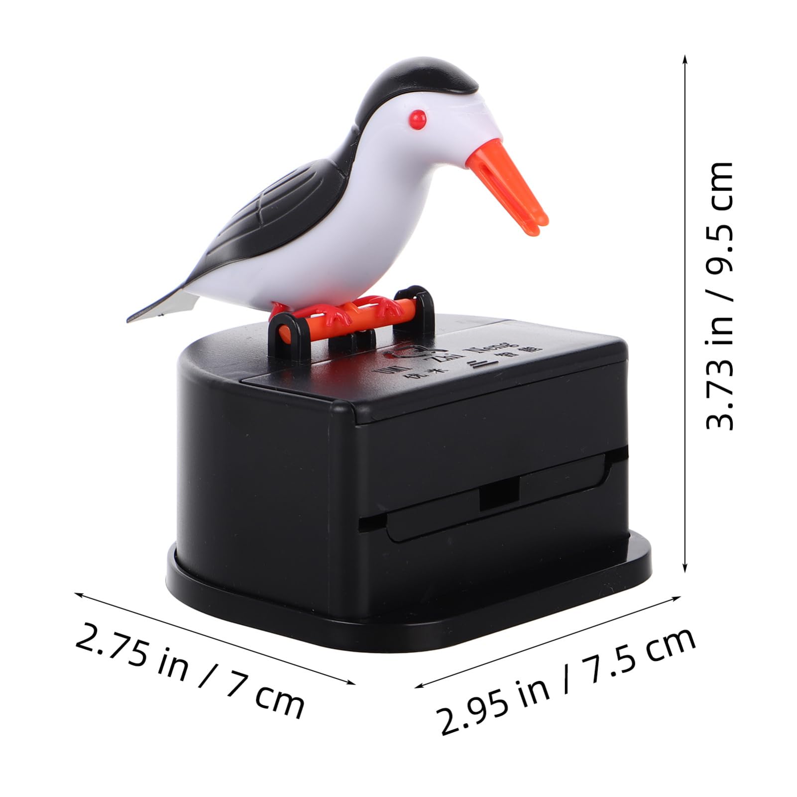 Cabilock Tooth Pick Holder Automatic Decorative Hello Cartoon for Funny Woodpecker Toothpick Dispenser Funky up Holders Adults Type Retro Toothpick Holder Plastic Black