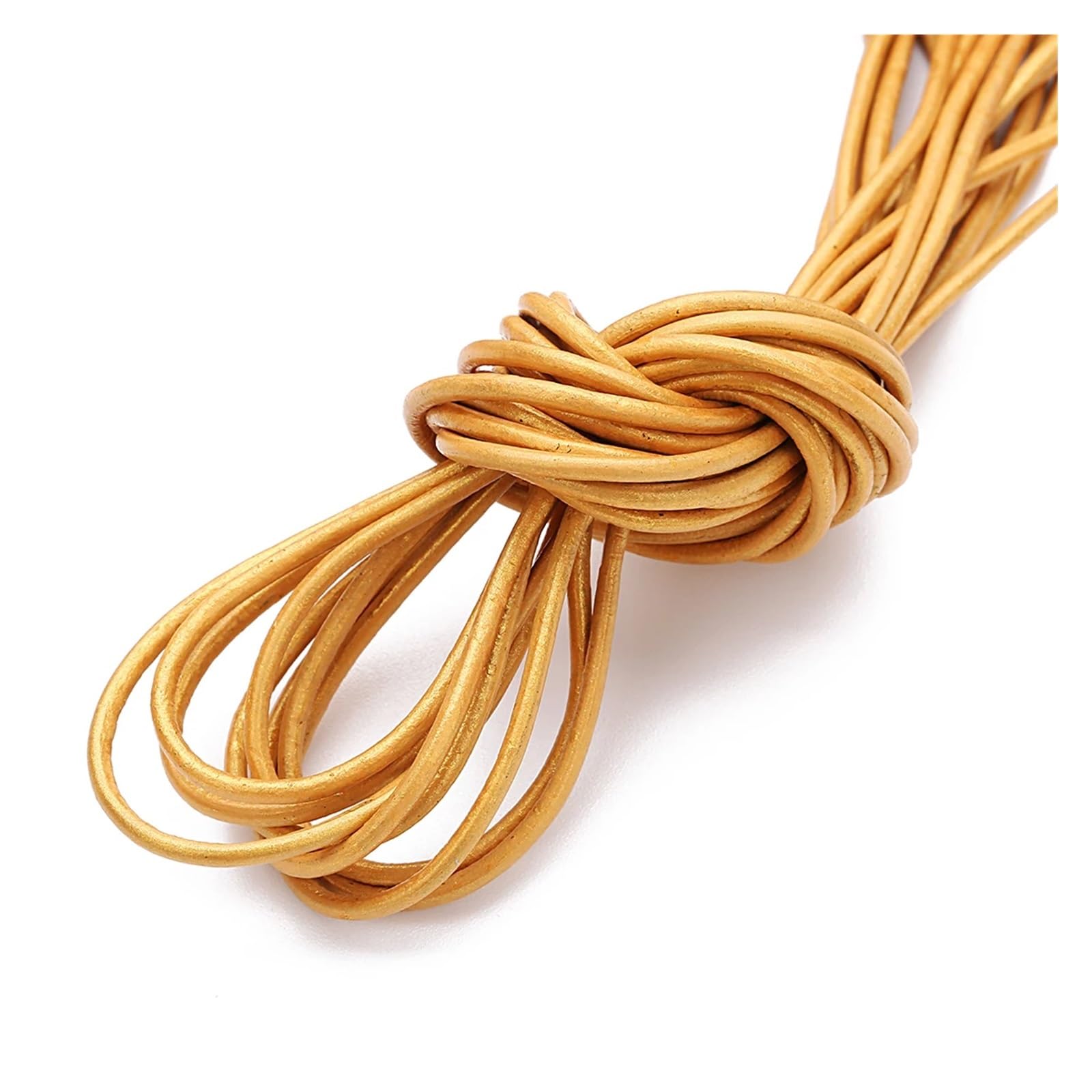 Jfnklfg Gold Leather Cord 10Yards 1/1.5/2 Genuine Leather Cord Colorful Round Rope String For Ornament Making Diy Crafts Handmade Clothing Accesso(,Diameter 1Mm)