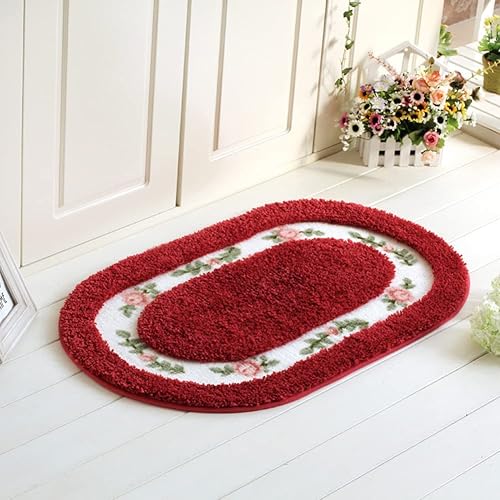 Miniatura 9 de Vctops - Alfombra de baño de flores de rosas para cocina, suave, antideslizante, absorbente