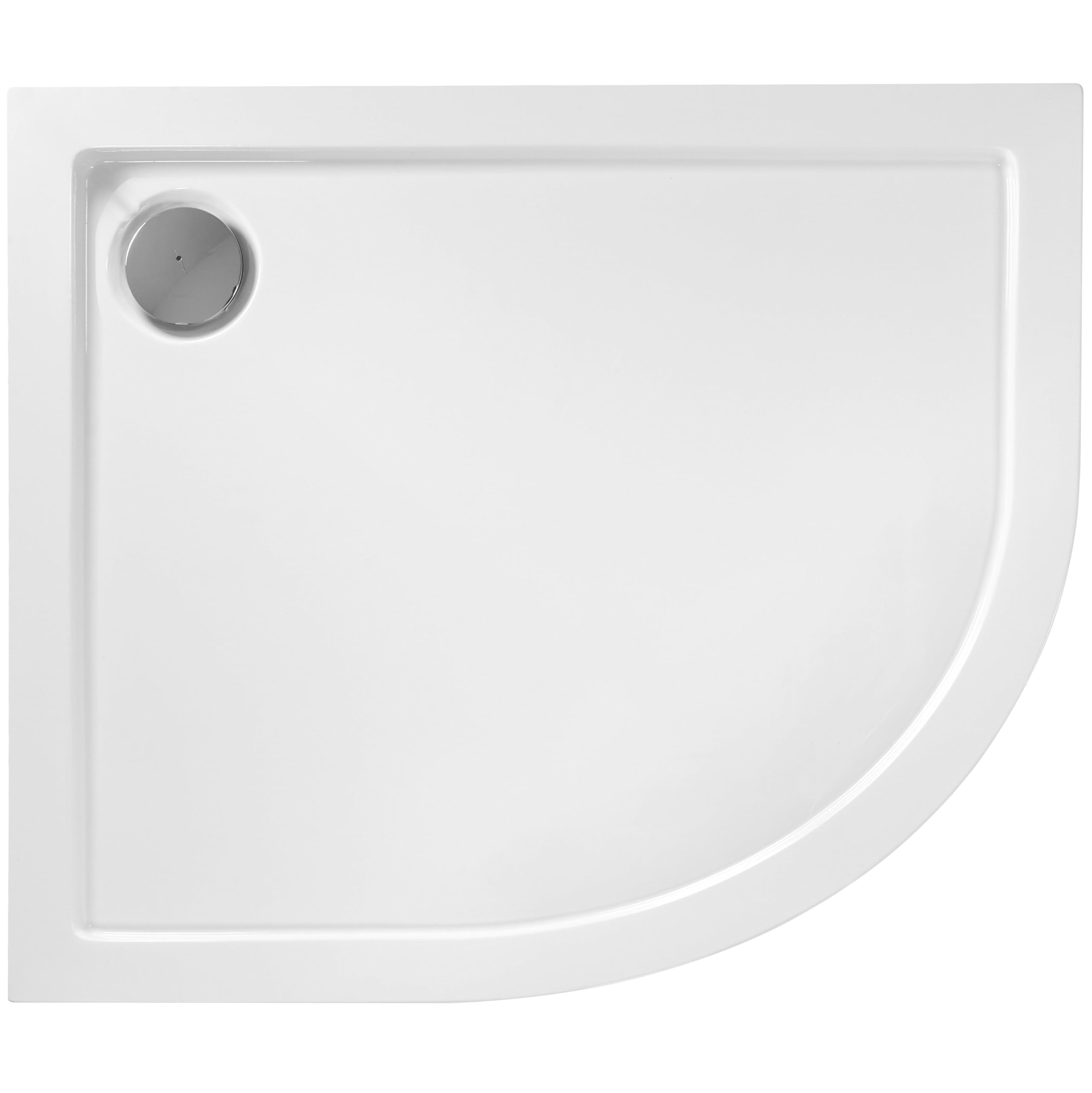 Rea - Brodzik Prysznicowy Look Biały 80x100 Lewy - 79 x 99 x 6 cm