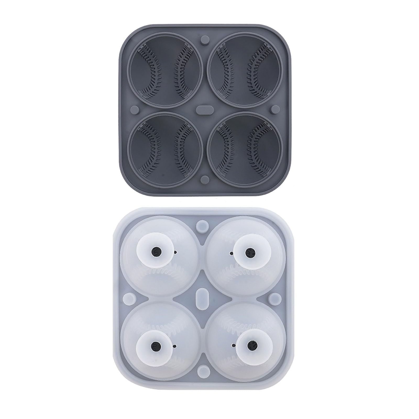 Tsophreniq 3D Baseball Shape Ice Cubes Food Grade Silicone Mold for Beverage Decoration Household Ice Ball Making Food Grade Silicone Mold