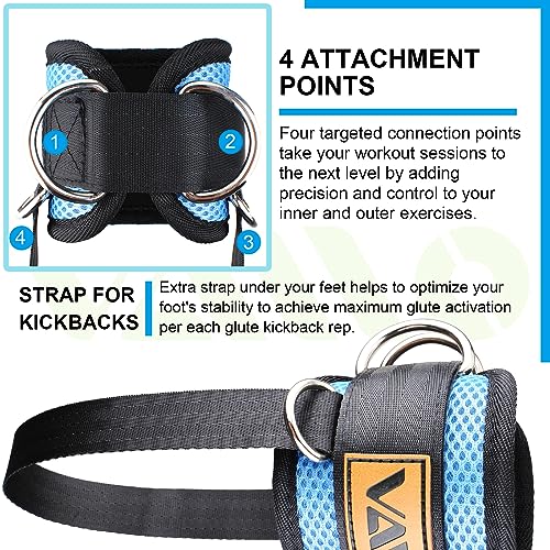Image of VAIIO Ankle Straps for Cable Machines,Adjustable Comfort fit Neoprene, Reinforce Double D-Ring - Premium Ankle Cuffs to Improve Abdominal Muscles, Lift The Butts, Tone The Legs for Men & Women