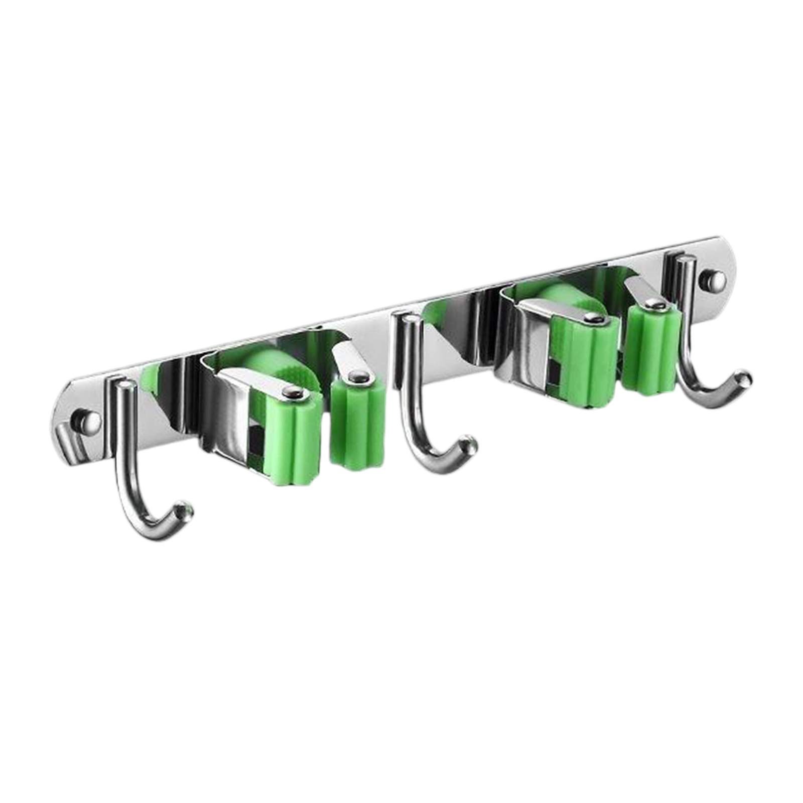 WOVEBIUS Broom Mop Holder Wall Mounted Hanger Stainless Steel Kitchen 3 Racks,2 Rack