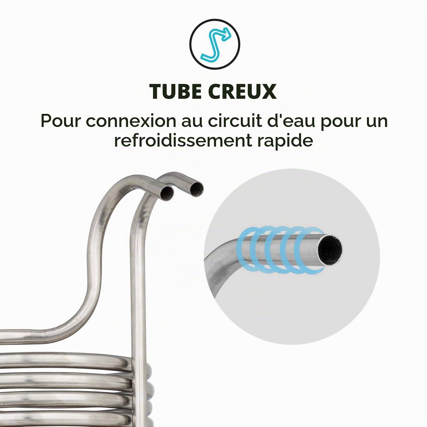 KLARSTEIN Chiller 12 - Refroidisseur à Immersion, Spirale de Refroidissement à Eau, Refroidisseur à moût, Refroidissement Rapide du moût de bière, 21.5 cm Ø, 18 Spirales de Refroidissement, Argent