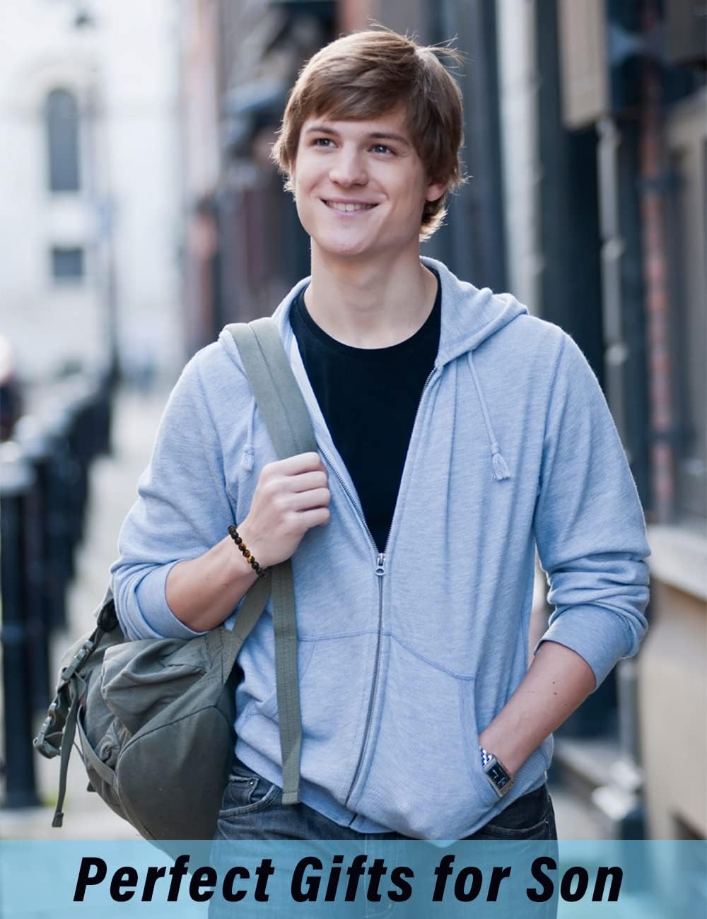 Natural Crystal Bracelet for Teen Boys/Men-Pull Out Gift Box Especially for Son/Grandson/Dad/Love on Birthday/Graduation/Fathers Day/Anniversary - Image 6