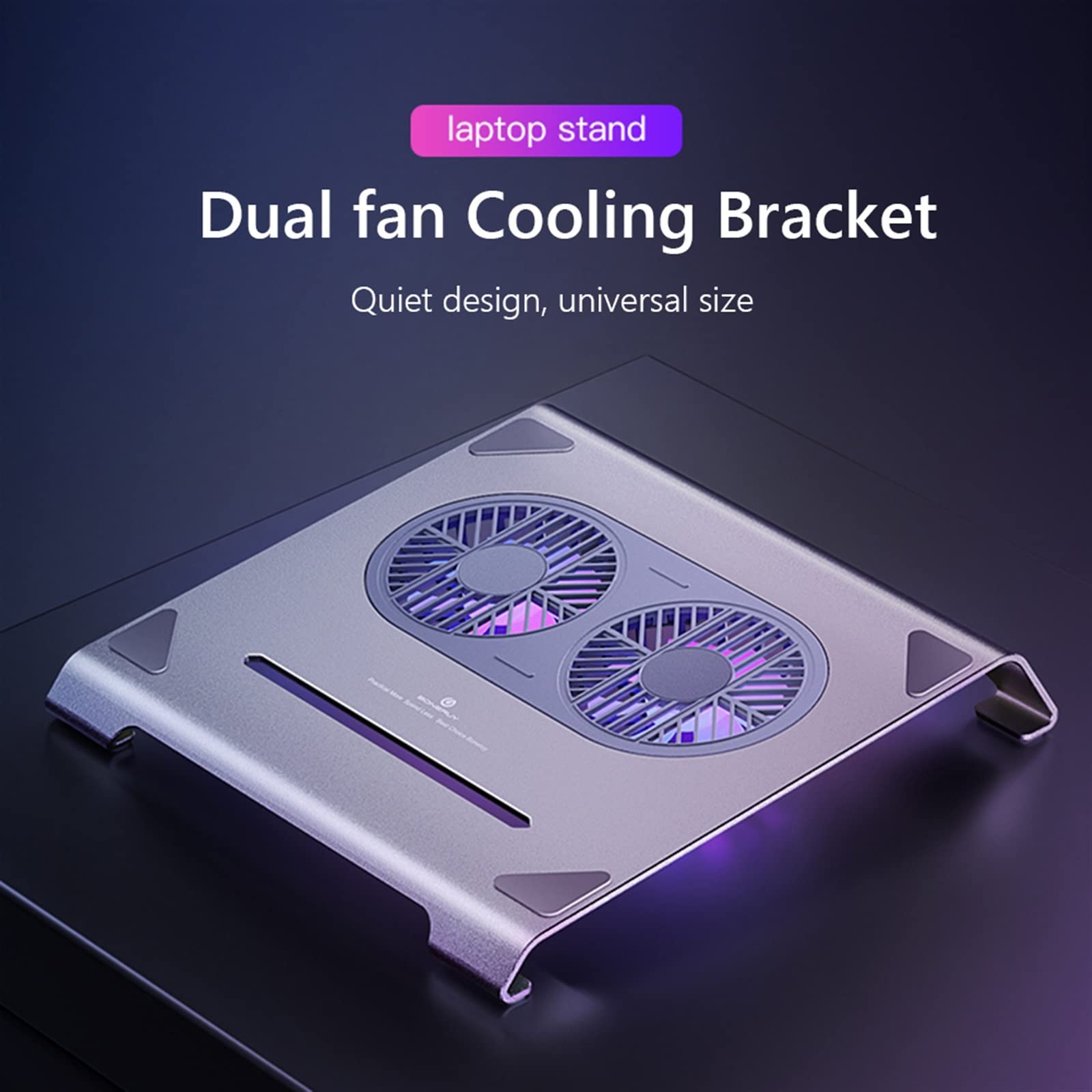 DieffematicZJ Stojak na laptopa Laptop Cooling Pad With Dual Cooling Fan Aluminum Laptop Stand Notebook Cooler Holder Computer Radiator Bracket