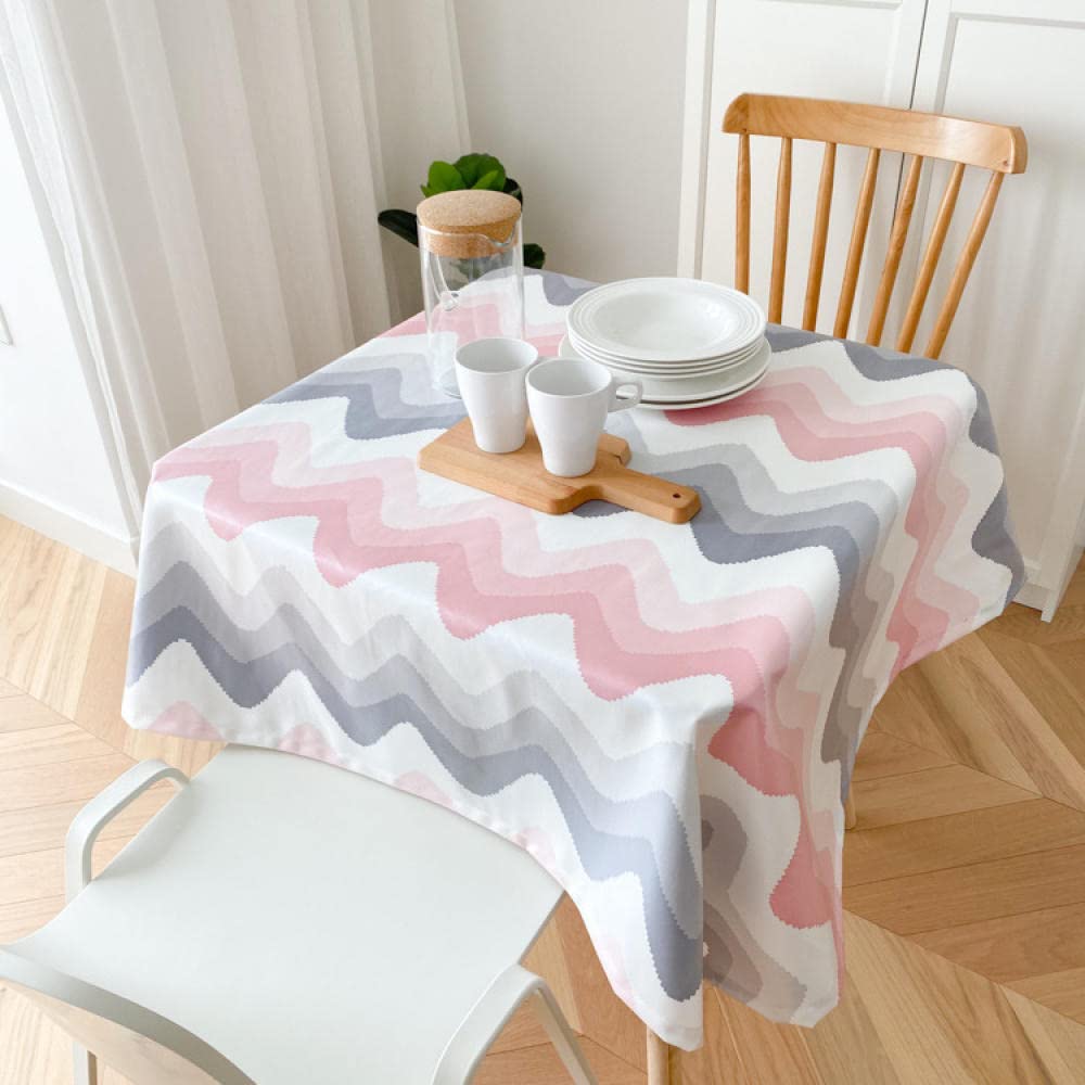 Impermeable Nappe Rectangulaire Entretien Facile Réutilisable Multiple Styles et Tailles Sélectionnable Gris Rose 130 × 220cm