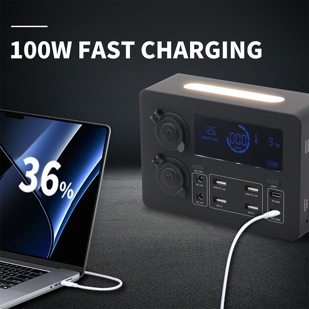 Centro de Control Portátil con Adaptador de Luces LED Mini Power Box con Luces LED 100W para Vehículos Recreativos, Barcos Display Power Box 12V A