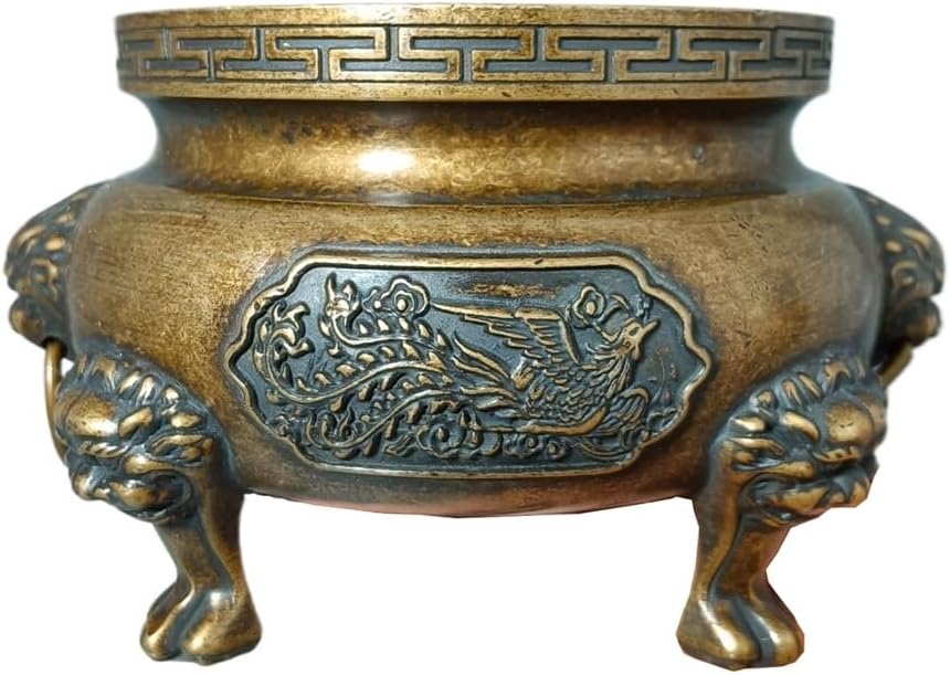 Incense Holder Incense Burner Incense Waterfall Home Decoration Antique Collection Antique Dragon and Phoenix Incense Burner Copper Incense Burner Ornaments Creative Crafts Backflow Incense Burner