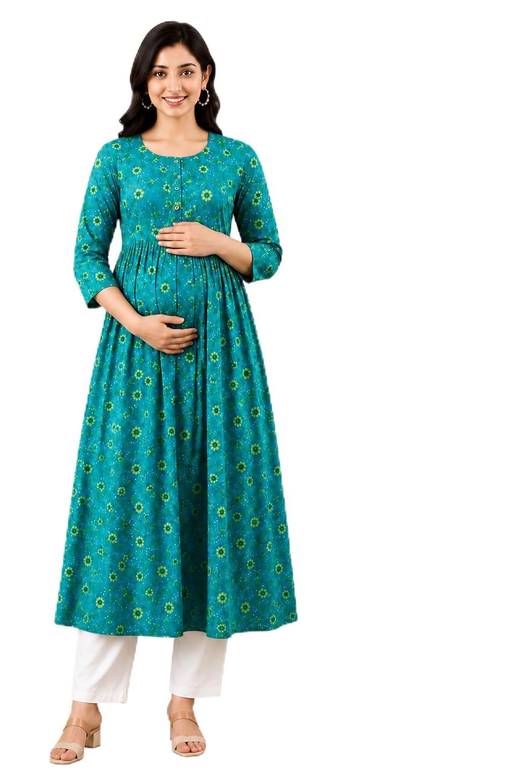 Women's Maternity Feeding Kurti with White Pajama-picture-11