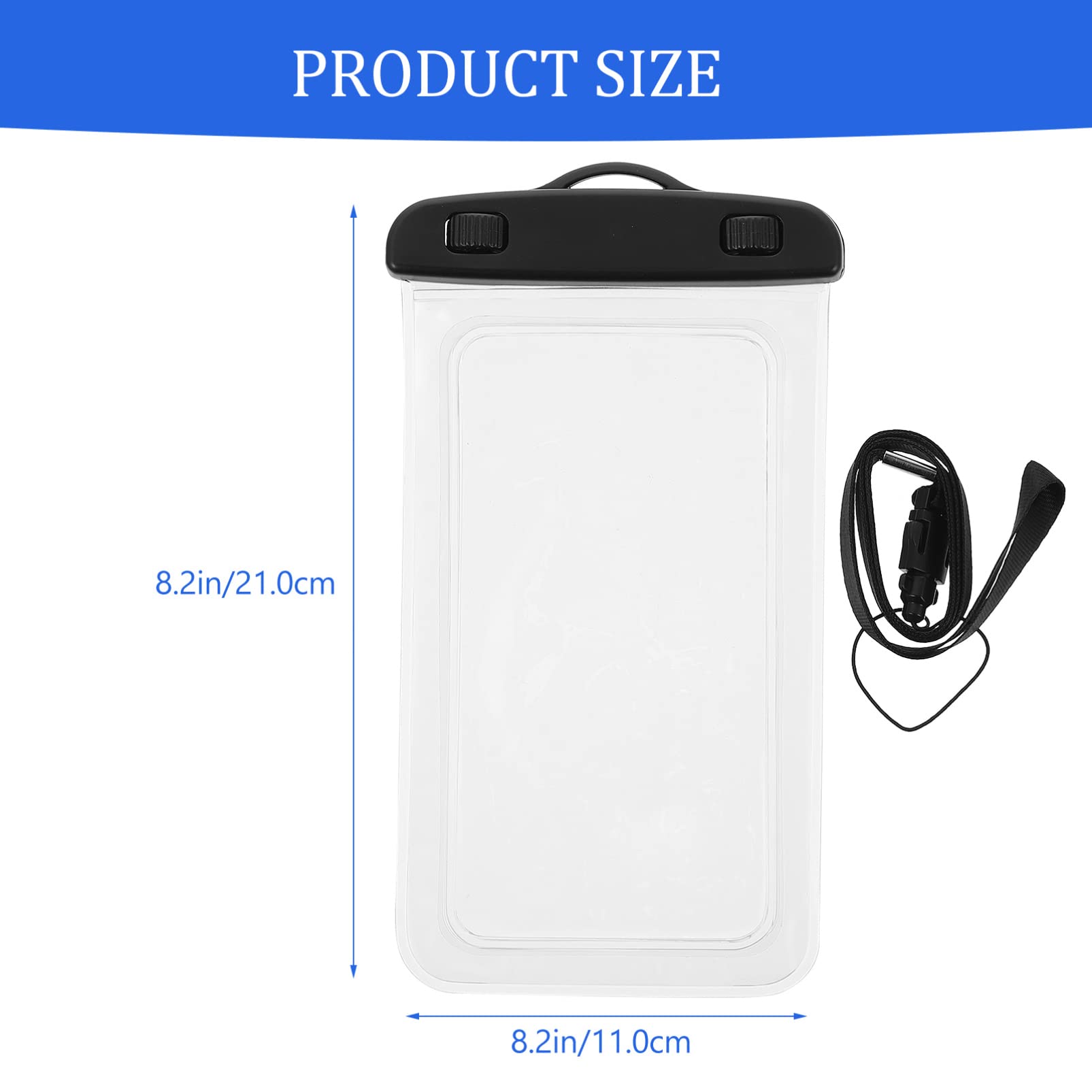 SEWACC Underwater Phone Pouch Capacity Transparent Phone Case for Swimming Fishing Boating Snorkeling and Water Park Activities Touch Screen Compatible