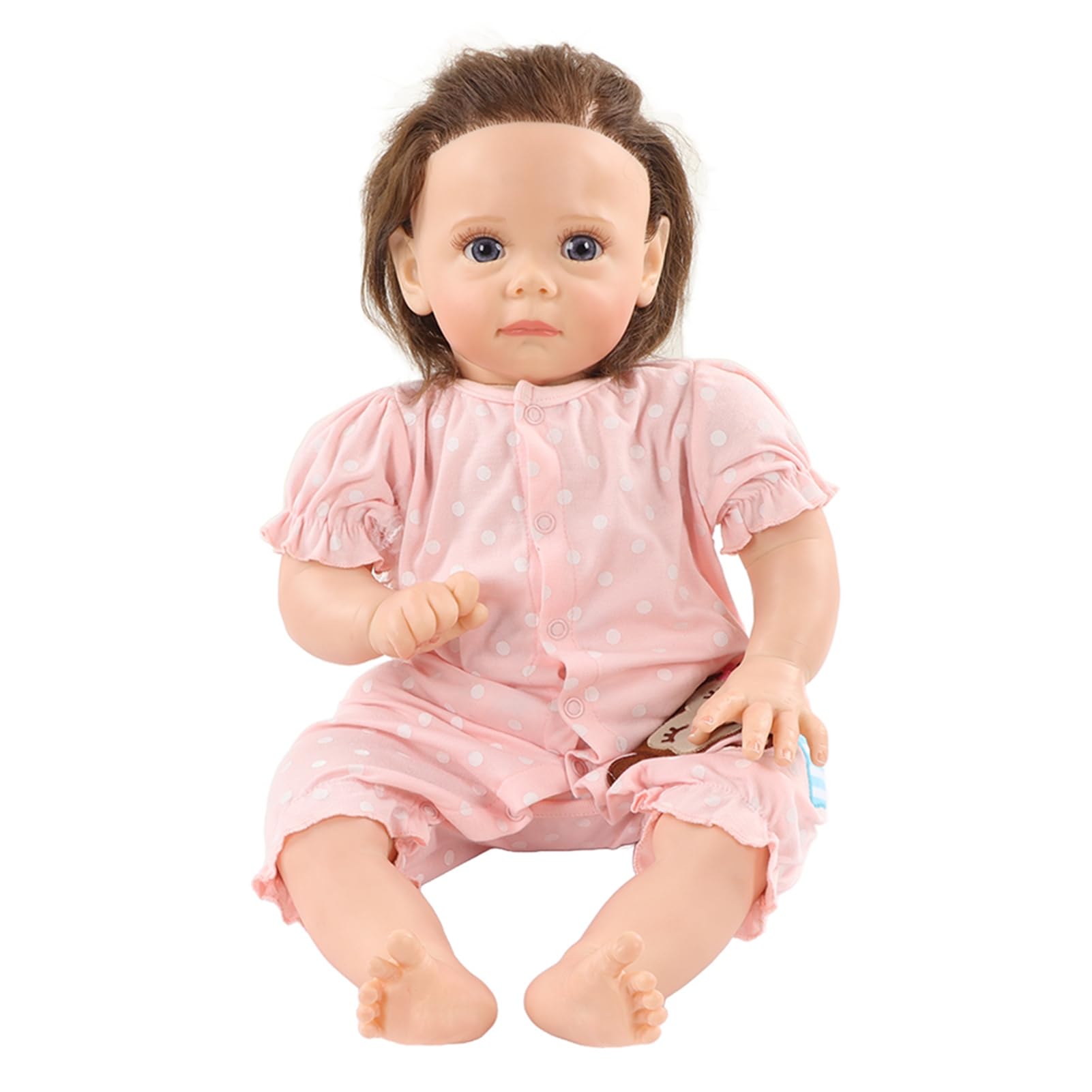Focket Lalki Reborn, 55 Cm Miękkiego Silikonu, Realistyczne, Realistyczne Noworodka, Lalki Baby, Silikonowe Całe Ciało Reborn ze Smoczkiem i butelką Mleka na Prezent Urodzinowy dla Dzieci i zabawę