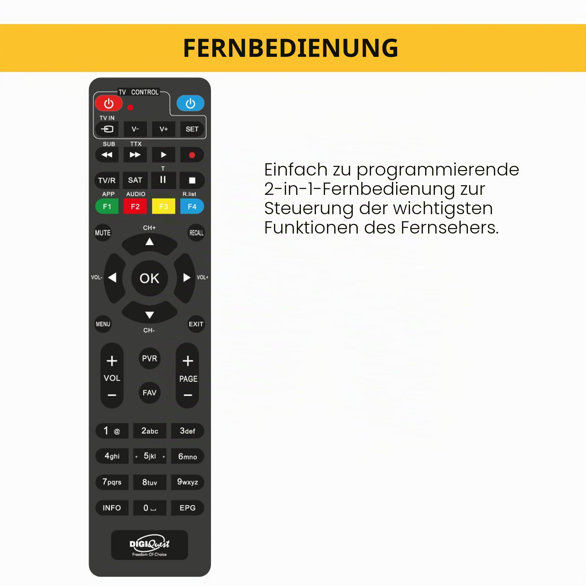 Digiquest Tivusat Classic Q30, DVB-S2 mit HD-Videorekorderfunktion | HDR10/HLG | Merlin