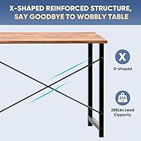 Vista 80 de DUMOS Escritorio de oficina pequeño de 32 pulgadas para computadora de estilo moderno y simple, mesa de trabajo de estudio para el dormitorio